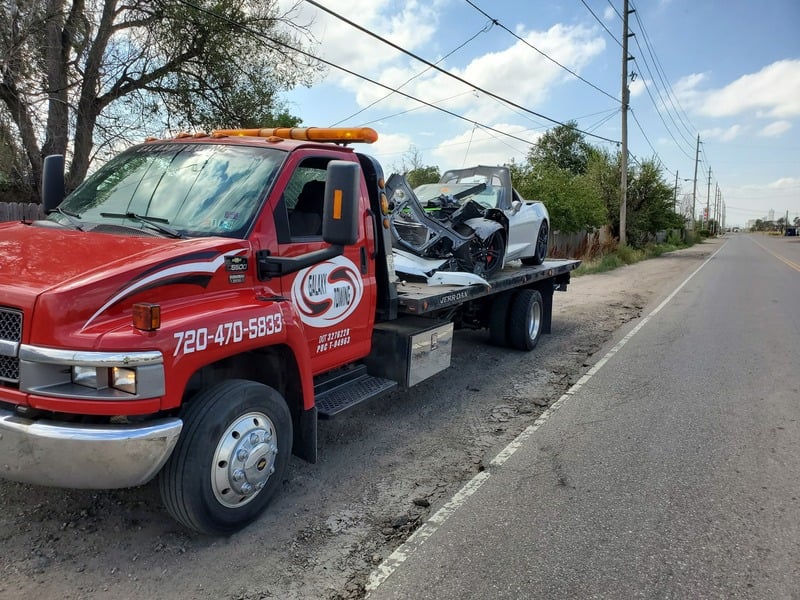 galaxy towing wrecked car